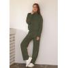 imageXIEERDUO Lounge Sets for Women 2025 Sweatsuit 2 Piece Outfits Sweatshirt Wide Leg Sweatpant Tracksuit Matching SetDark Green