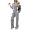 imageXIEERDUO Lounge Sets for Women 2025 Sweatsuit 2 Piece Outfits Sweatshirt Wide Leg Sweatpant Tracksuit Matching SetGreywhite
