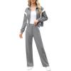 imageXIEERDUO Lounge Sets for Women 2025 Sweatsuit 2 Piece Outfits Sweatshirt Wide Leg Sweatpant Tracksuit Matching SetGreywhite