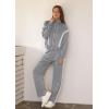 imageXIEERDUO Lounge Sets for Women 2025 Sweatsuit 2 Piece Outfits Sweatshirt Wide Leg Sweatpant Tracksuit Matching SetGreywhite
