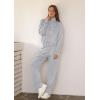 imageXIEERDUO Lounge Sets for Women 2025 Sweatsuit 2 Piece Outfits Sweatshirt Wide Leg Sweatpant Tracksuit Matching SetLight Grey