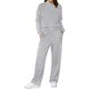 imageXIEERDUO Lounge Sets for Women 2025 Sweatsuit 2 Piece Outfits Sweatshirt Wide Leg Sweatpant Tracksuit Matching SetLight Grey