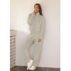imageXIEERDUO Lounge Sets for Women 2025 Sweatsuit 2 Piece Outfits Sweatshirt Wide Leg Sweatpant Tracksuit Matching SetLight Khaki
