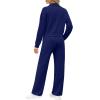 imageXIEERDUO Lounge Sets for Women 2025 Sweatsuit 2 Piece Outfits Sweatshirt Wide Leg Sweatpant Tracksuit Matching SetNavy Blue