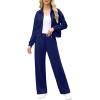 imageXIEERDUO Lounge Sets for Women 2025 Sweatsuit 2 Piece Outfits Sweatshirt Wide Leg Sweatpant Tracksuit Matching SetNavy Blue