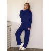imageXIEERDUO Lounge Sets for Women 2025 Sweatsuit 2 Piece Outfits Sweatshirt Wide Leg Sweatpant Tracksuit Matching SetNavy Blue