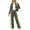 imageXIEERDUO Lounge Sets for Women 2025 Sweatsuit 2 Piece Outfits Sweatshirt Wide Leg Sweatpant Tracksuit Matching SetOlive Green