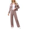 imageXIEERDUO Lounge Sets for Women 2025 Sweatsuit 2 Piece Outfits Sweatshirt Wide Leg Sweatpant Tracksuit Matching SetPinkwhite