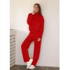 imageXIEERDUO Lounge Sets for Women 2025 Sweatsuit 2 Piece Outfits Sweatshirt Wide Leg Sweatpant Tracksuit Matching SetRed