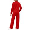 imageXIEERDUO Lounge Sets for Women 2025 Sweatsuit 2 Piece Outfits Sweatshirt Wide Leg Sweatpant Tracksuit Matching SetRed