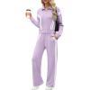 imageXIEERDUO Lounge Sets for Women 2025 Sweatsuit 2 Piece Outfits Sweatshirt Wide Leg Sweatpant Tracksuit Matching SetViolet