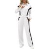 imageXIEERDUO Lounge Sets for Women 2025 Sweatsuit 2 Piece Outfits Sweatshirt Wide Leg Sweatpant Tracksuit Matching SetWhiteblack