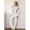 imageXIEERDUO Lounge Sets for Women 2025 Sweatsuit 2 Piece Outfits Sweatshirt Wide Leg Sweatpant Tracksuit Matching SetWhiteblack