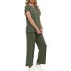 imageXIEERDUO Womens Cap Sleeve Lounge Sets 2 Piece Travel Outfits Airport Tracksuits Wide Leg Loungewear S3XLArmy Green