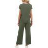 imageXIEERDUO Womens Cap Sleeve Lounge Sets 2 Piece Travel Outfits Airport Tracksuits Wide Leg Loungewear S3XLArmy Green