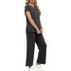 imageXIEERDUO Womens Cap Sleeve Lounge Sets 2 Piece Travel Outfits Airport Tracksuits Wide Leg Loungewear S3XLDark Grey