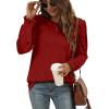 imageXIEERDUO Womens Long Sleeve Tops 2024 Fall Ruffle Puff Sleeve Cute Tunic Shirts Dressy10red