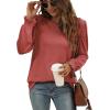 imageXIEERDUO Womens Long Sleeve Tops 2024 Fall Ruffle Puff Sleeve Cute Tunic Shirts DressyA04red