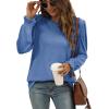 imageXIEERDUO Womens Long Sleeve Tops 2024 Fall Ruffle Puff Sleeve Cute Tunic Shirts DressyA06blue