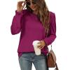 imageXIEERDUO Womens Long Sleeve Tops 2024 Fall Ruffle Puff Sleeve Cute Tunic Shirts DressyA11rose Violet