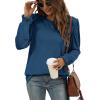 imageXIEERDUO Womens Long Sleeve Tops 2024 Fall Ruffle Puff Sleeve Cute Tunic Shirts DressyA12navy