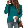 imageXIEERDUO Womens Long Sleeve Tops 2024 Fall Ruffle Puff Sleeve Cute Tunic Shirts DressyA13turquoise