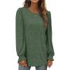 imageXIEERDUO Womens Long Sleeve Tops 2024 Fall Ruffle Puff Sleeve Cute Tunic Shirts DressyA14dark Green