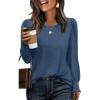 imageXIEERDUO Blouses for Women Dressy Casual Long Sleeve Shirts Fashion Clothing Puff Sleeve Tunic Tops with Smocked CuffsHblue
