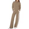 imageXIEERDUO Lounge Sets for Women 2025 Sweatsuit 2 Piece Outfits Sweatshirt Wide Leg Sweatpant Tracksuit Matching SetCoffe