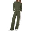imageXIEERDUO Lounge Sets for Women 2025 Sweatsuit 2 Piece Outfits Sweatshirt Wide Leg Sweatpant Tracksuit Matching SetOlive Green