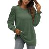 imageXIEERDUO Womens Long Sleeve Tops 2024 Fall Ruffle Puff Sleeve Cute Tunic Shirts DressyA14dark Green
