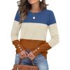 imageWomens Sweaters Fall Fashion 2025 Long Sleeve Button Cuff Soft Knit Pullover Trendy Tops Dressy Casual BlousesBlue Apricot Orange