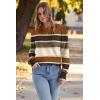 imageWomens Sweaters Fall Fashion 2025 Long Sleeve Button Cuff Soft Knit Pullover Trendy Tops Dressy Casual BlousesColored Stripes 2