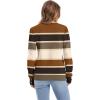 imageWomens Sweaters Fall Fashion 2025 Long Sleeve Button Cuff Soft Knit Pullover Trendy Tops Dressy Casual BlousesColored Stripes 2
