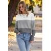 imageWomens Sweaters Fall Fashion 2025 Long Sleeve Button Cuff Soft Knit Pullover Trendy Tops Dressy Casual BlousesWhite Grey Flower Grey