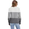 imageWomens Sweaters Fall Fashion 2025 Long Sleeve Button Cuff Soft Knit Pullover Trendy Tops Dressy Casual BlousesWhite Grey Flower Grey