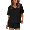 imageXIEERDUO Lounge Sets for Women Shorts Summer Pajamas for Women Set Sleepwear 2 Piece Sets Airport Vacation OutfitsBlack