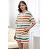 imageXIEERDUO Lounge Sets for Women Shorts Summer Pajamas for Women Set Sleepwear 2 Piece Sets Airport Vacation OutfitsColorful Stripe 1