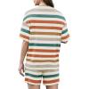 imageXIEERDUO Lounge Sets for Women Shorts Summer Pajamas for Women Set Sleepwear 2 Piece Sets Airport Vacation OutfitsColorful Stripe 1