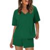 imageXIEERDUO Lounge Sets for Women Shorts Summer Pajamas for Women Set Sleepwear 2 Piece Sets Airport Vacation OutfitsGreen