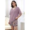 imageXIEERDUO Lounge Sets for Women Shorts Summer Pajamas for Women Set Sleepwear 2 Piece Sets Airport Vacation OutfitsMauve Floral