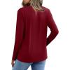 imageXIEERDUO Womens Long Sleeve ShirtsFall Tops Basic Tshirts Loose Fit V Neck 3 PacksBlackgreenwine