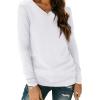imageXIEERDUO Womens Long Sleeve ShirtsFall Tops Basic Tshirts Loose Fit V Neck 3 PacksBlackwhitewine