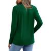 imageXIEERDUO Womens Long Sleeve ShirtsFall Tops Basic Tshirts Loose Fit V Neck 3 PacksBlackwinedarkgreen