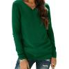 imageXIEERDUO Womens Long Sleeve ShirtsFall Tops Basic Tshirts Loose Fit V Neck 3 PacksBlackwinedarkgreen