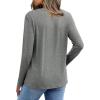 imageXIEERDUO Womens Long Sleeve ShirtsFall Tops Basic Tshirts Loose Fit V Neck 3 PacksBlackwinegrey