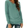 imageXIEERDUO Womens Long Sleeve ShirtsFall Tops Basic Tshirts Loose Fit V Neck 3 PacksGreenblackpink