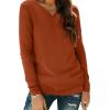 imageXIEERDUO Womens Long Sleeve ShirtsFall Tops Basic Tshirts Loose Fit V Neck 3 PacksGreyblackorange