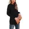 imageXIEERDUO Womens Long Sleeve Shirts Lace Crewneck Tunic Tops for Leggings Loose Fit01black