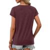 imageXIEERDUO Womens Summer Tops Short Sleeve Shrits 2026 Trendy V Neck Spring Outfits Beach Vacation ClothesBurgundy